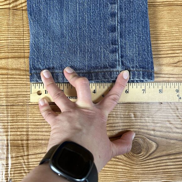 Levis 505 Jeans Mens 32x32 Blue Regular Straight Mid Rise Dark Wash Denim - Picture 12 of 16